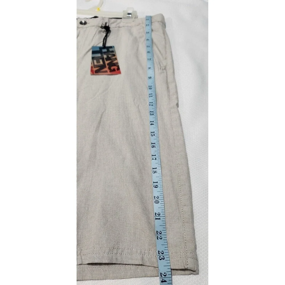 Hang Ten Shorts Size 36 Color Beige 100% Cotton With Pockets